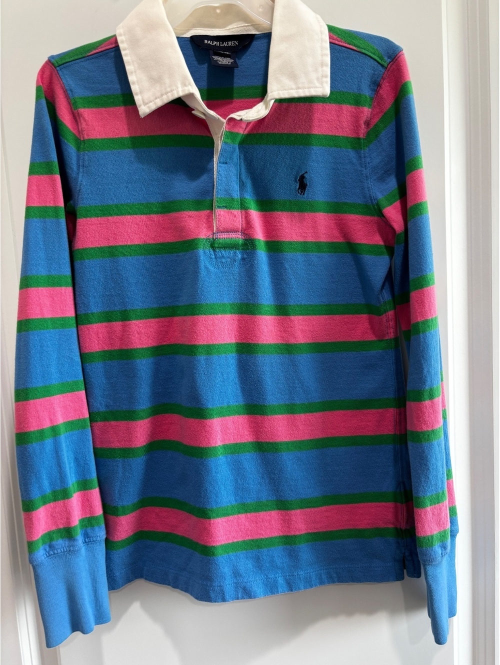Ralph Lauren Long-Sleeve Rugby Shirt | Striped Size Yourh 12/14